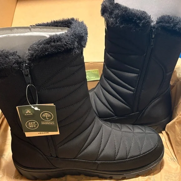 Kamik Women's Black Quilted Winter Boots Size 9W - Picture 2 of 9